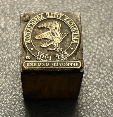 American Title Association member | vintage letterpress printing block - eagle - Image 1 of 3