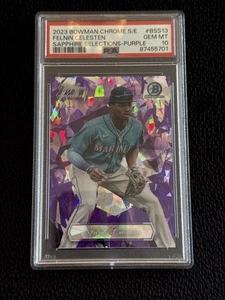 Bowman 2023 cromo zafiro selecciones púrpura/25 Felnin Celesten PSA 10 - Imagen 1 de 4