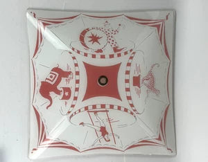Vintage Circus Ceiling Light Fixture Glass Cover Nursery ELEPHANT TRAPEZE CHEETA - Picture 1 of 7