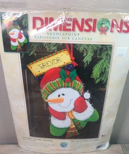 Christmas Dimensions Needlepoint Stocking Craft Kit SNOWMAN SPARKLE Sealed 9134 - Picture 1 of 6