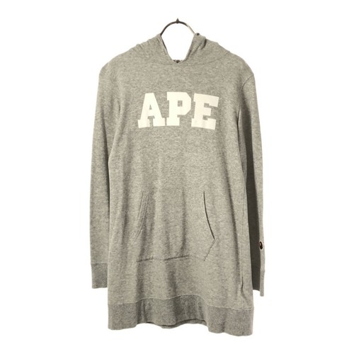 A BATHING APE (BAPE) Felpa con cappuccio manica lunga Abasing Ape Made In Japan S grigia A maglione da bagno