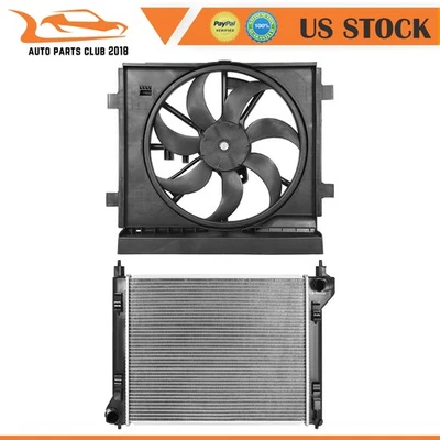 Radiator and Cooling Fan Assembly Fit for 2013 2014 2015 2016-2019 Nissan Sentra - Imagem 1 de 4