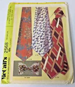 Vintage McCall's 2568 Sewing Pattern Men's Neckties 3 Sizes Uncut/Complete - Picture 1 of 2