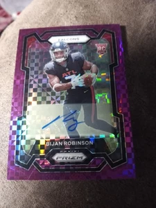 2023 Panini Prizm Bijan Robinson RC Purple Power Prizm Auto #/49 Rookie 305 ATL - Bild 1 von 2