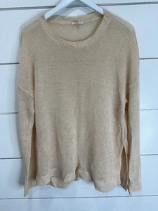 Eileen Fisher Sweater Womens Large Knit Pullover Lightweight Slit Hem Relaxed Fi - Picture 1 of 6