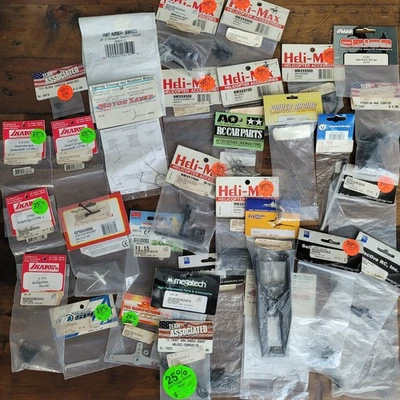 Heli Max Ikaru Helicopter & RC Heli Parts Lot Mix NOS Shaft Rotofly Mix Parts - Image 1 of 4