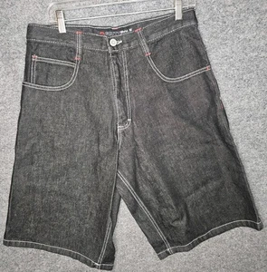 Pantalones Cortos de Jean Negros Vintage Y2k Southpole Sueltos Grunge Talla 32 - Imagen 1 de 4