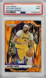 PSA 9 2024 Panini Prizm - Anthony Davis #195 Orange Seismic /199 - Picture 1 of 2