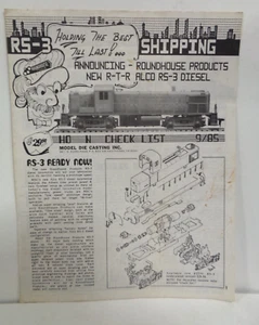 Vintage Roundhouse Products 1985 HO + N Check List - Picture 1 of 6