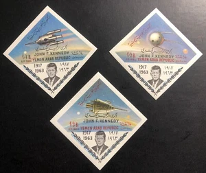 Mint 1973 Yemen John F Kennedy Airmail Imperf ! Stamp Collection Lot Sc#285-7 - Picture 1 of 7