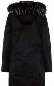 Gap’s Women Black Faux Fur Lined Hooded Parka Coat Size XS - Picture 1 of 3