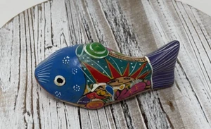 Arte popular mexicano cerámica arte arcilla pescado 6 pulgadas - Imagen 1 de 8
