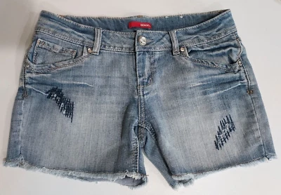 BONGO SHORTS AZUL TALLA 5 JUNIOR JEAN DESGASTADO DOBLADILLO CRUDO Foto 1 de 4