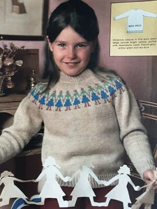 Jersey con figuras - Patrón de tejido - Lana DK - Pecho 26 a 30 pulgadas - Imagen 1 de 3