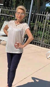 Women Summer Short Sleeve Beige Blouse Top Loose T-Shirt Casual Tee TOPS. - Picture 1 of 6