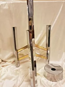 GAETANO SCIOLARI CHANDELIERCHROME AND GOLD 3 LIGHTS - Picture 1 of 3