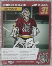 Adam Berkhoel rookie autographed 2005-06 Chicago Wolves AHL original 8x10 photo 
