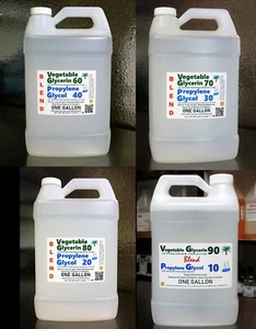 GALLON BLENDS VG PG VEGETABLE GLYCERIN & PROPYLENE GLYCOL USP GRADE - Picture 1 of 10