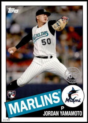 Jordan Yamamoto 2020 Topps 1985 35th Anniversary 5x7 #85-58 11/49 Marlins - Image 1 of 2