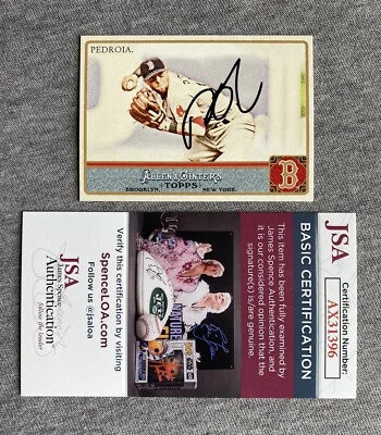 DUSTIN PEDROIA AUTOGRAPH 2011 TOPPS ALLEN & GINTER #55 TRADING CARD JSA AX31396 - Image 1 of 2