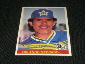 Seattle Mariners Orlando Mercado Auto Signed 1984 Donruss Card #318  TOUGH  N