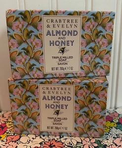 2 CRABTREE & EVELYN ALMOND & HONEY BAR BATH SOAP 7 OZ - Picture 1 of 2