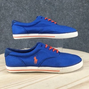 POLO Ralph Lauren Shoes Mens 13 D Vaugh Casual Sneakers Blue Suede Low Top - Picture 1 of 17