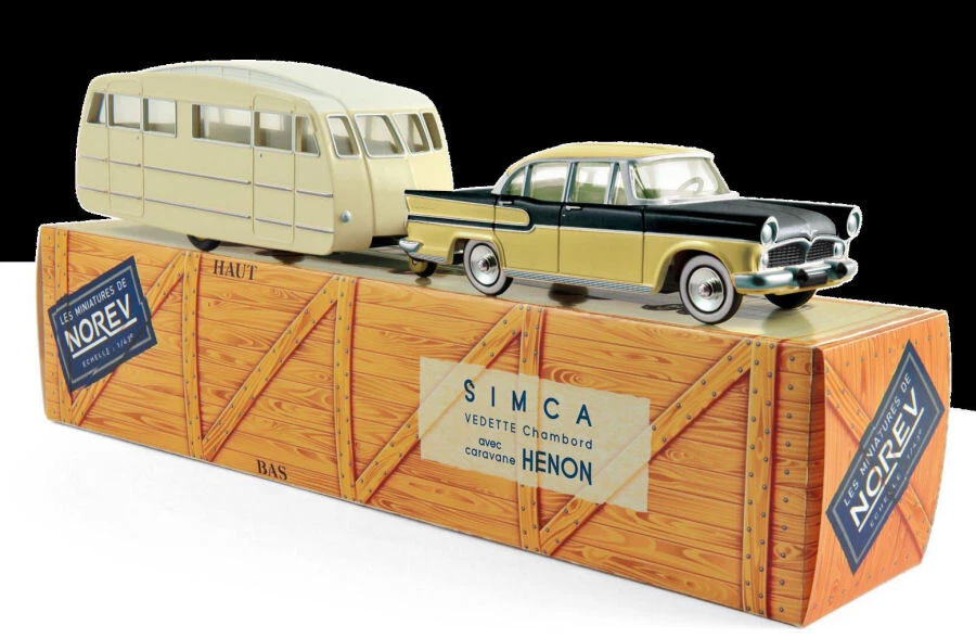 Modellino auto scala 1:43 Norev SIMCA VEDETTE CHAMBORD CARAVANE HENON modellismo - Immagine 1 di 1