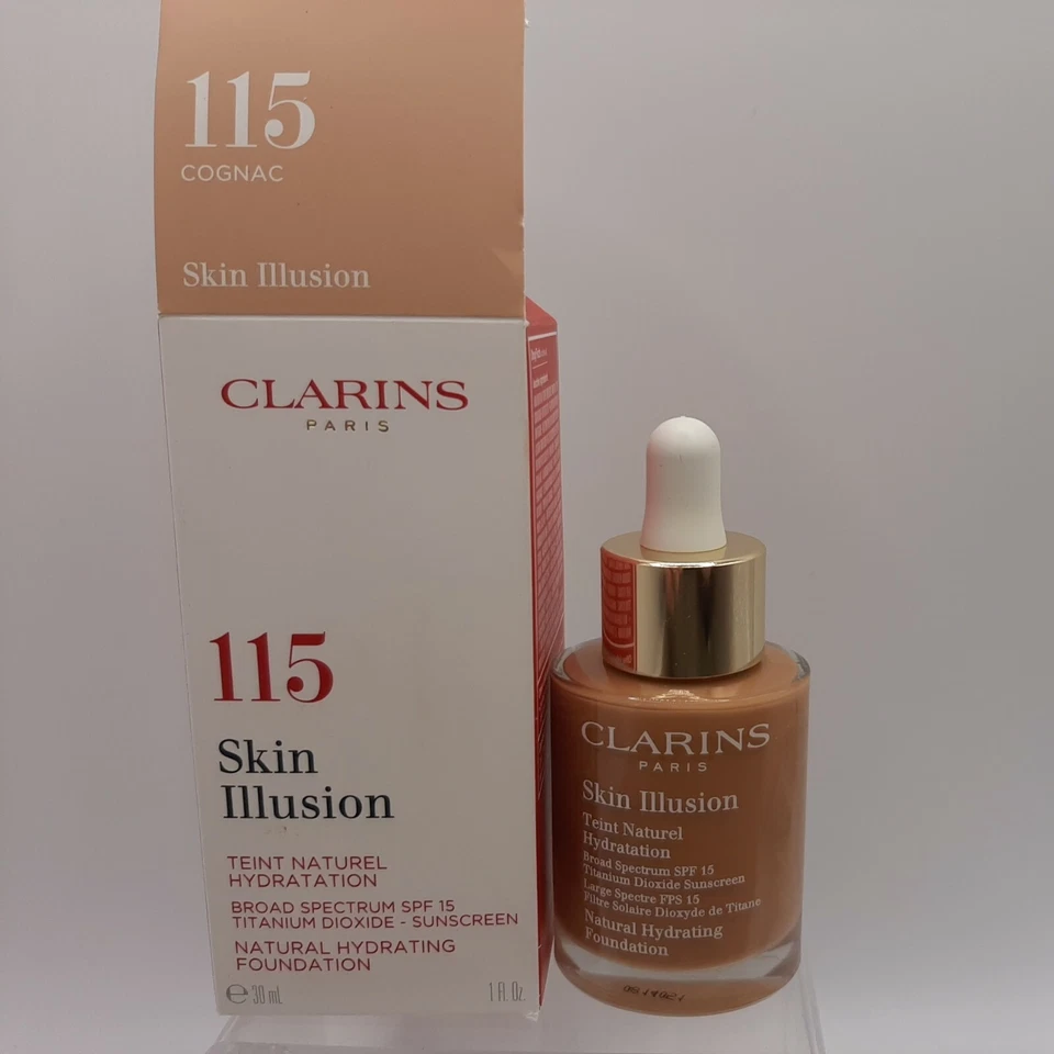 Clarins SKIN ILLUSION Natural Hydrating Foundation 115 Cognac 1 fl oz