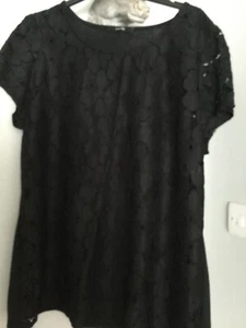 Top estivo donna GEORGE margherita nero effetto pizzo taglia 16 - Foto 1 di 4