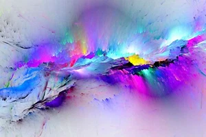 Abstract Colourful Paint Modern Large Wall Art Framed Canvas Picture 20x30" - Picture 1 of 1