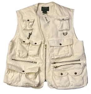 Chaleco de Caza Polo de Pesca Campestre De Colección Deportista Marfil EE. UU. Raro NUEVO Stock Muerto - Imagen 1 de 10