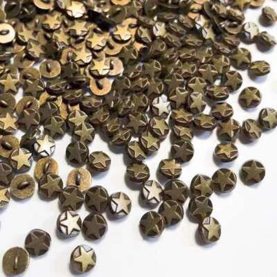 50PCS 5mm Mini Star Shank Buttons Metal Round DIY Sewing Doll Toy Clothing Decor - Image 1 of 3