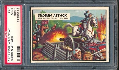 1962 Topps Civil War News #78: Sudden Attack ~ PSA 9 oc - Image 1 of 2