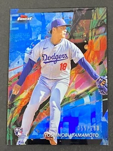 YOSHINOBU YAMAMOTO 2024 TOPPS FINEST BLUE REFRACTOR COMMON RC #ED 55/200 - Picture 1 of 10