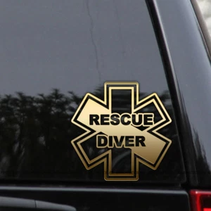 Rescue Diver Star of Life Diving Vinyl Decal Sticker - Picture 1 of 2