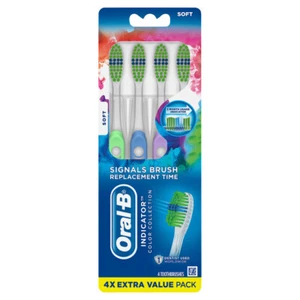 Oral-B Indicator Contour Clean Soft Toothbrush Extra Value Pack 4 Ct Pack of 2 - Picture 1 of 2