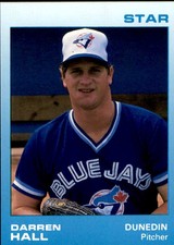 1988 Dunedin Blue Jays Star #8 Darren Hall Marysville Ohio Irving Texas TX Card