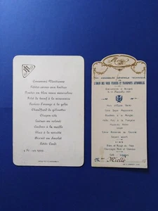 2 MENU' FRANCESI: A) 4 Febbraio 1909, - B) 11 Novembre 1927. - Foto 1 di 3