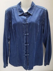 Anfang der 2000er Jahre Liz Claiborne Button-Down Jeanshemd Gr. 16 oder Lge ~ siehe Maße - Bild 1 von 3