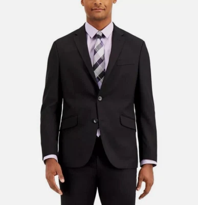 Kenneth Cole ABRIGO DEPORTIVO Para Hombre Listo Flex Slim-Fit Traje Chaqueta (Negro, 44R) Nuevo con Etiquetas Foto 1 de 3