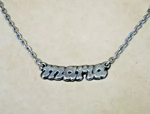 VINTAGE RETRO 1970s NEW OLD SHOP STOCK NAME NECKLACE "MARIA" - Picture 1 of 2