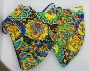 2 Pk-Colorful Dia de los Muertos Version#5 Facemasks - Picture 1 of 3