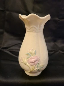 Vintage Belleek Porzellan Killarney Collection 7" Rosenknospe Vase Made in Ireland - Bild 1 von 12