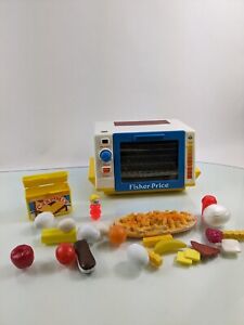 1987 FISHER PRICE Golden Glow Toaster Oven Fun With Food Playset Microwave