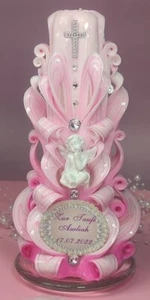 Geschnitzte Kerze zur Taufe  Kommunion  Konfirmation  handgemacht  einzigart - Bild 1 von 2