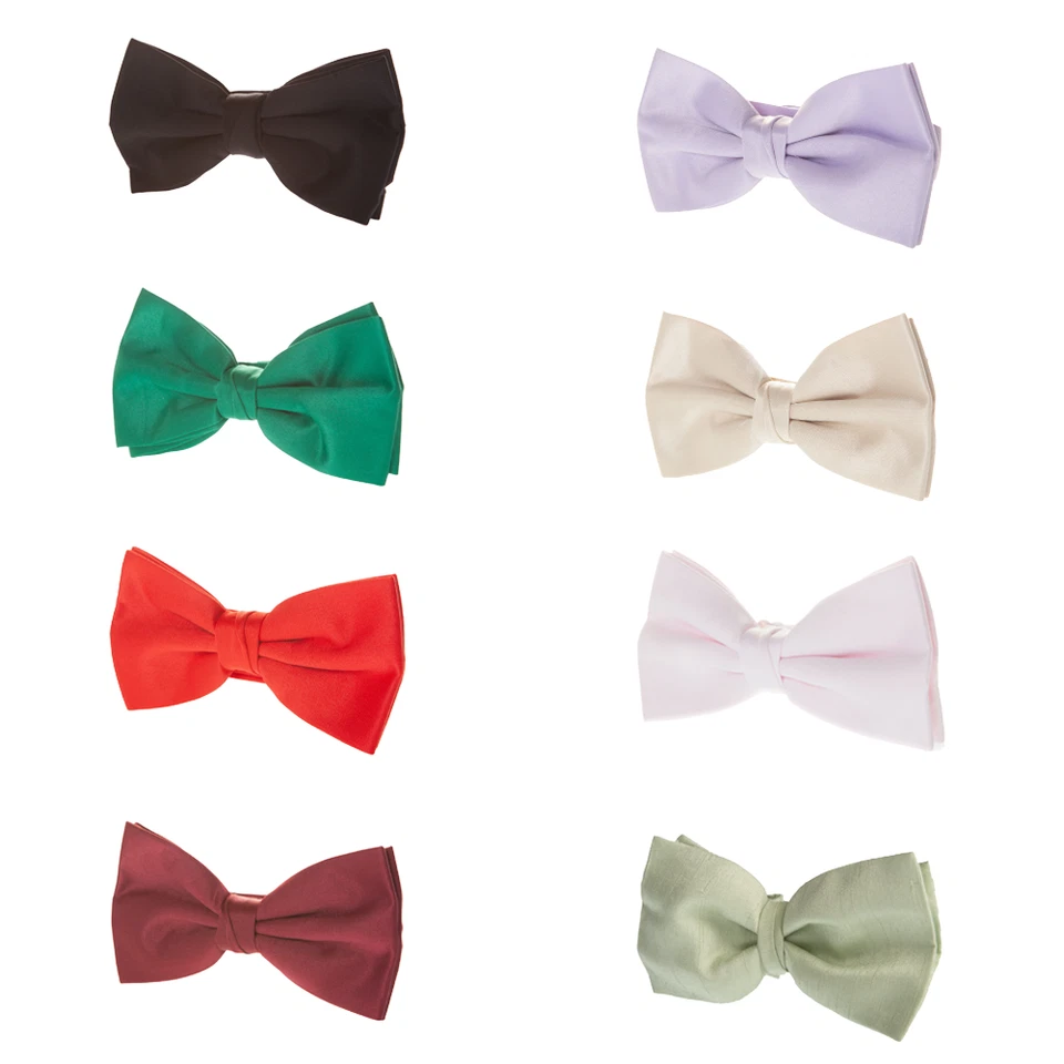 Mens Pre Tied Bow Tie Satin Dickie Plain Adjustable Fancy Dress Wedding Party - Image 1 of 1