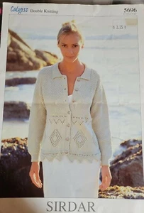 Sirdar 5696 Calypso Cardigan Sweater Double Knitting Pattern  Larger Sizes 10-20 - Picture 1 of 3