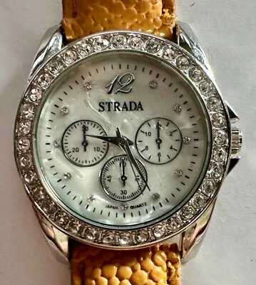 Reloj STRADA Cristal Austriaco Movimiento Japonés Acero Inoxidable Batería Nueva Foto 1 de 4