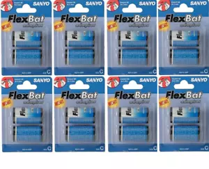16 X SANYO Flex Bat Rechargeable Battery ADAPTOR Converts Size AA to Size C - Picture 1 of 3